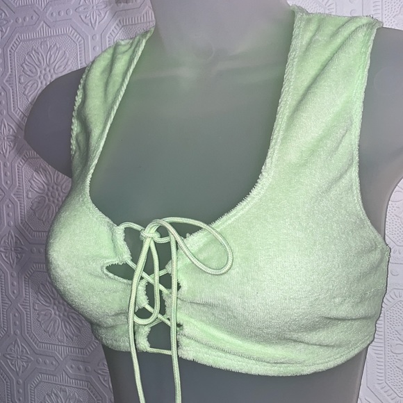 Savage X Fenty Tops - Savage x Fenty 70s Terry Sleeveless Crop Top with Tie Front